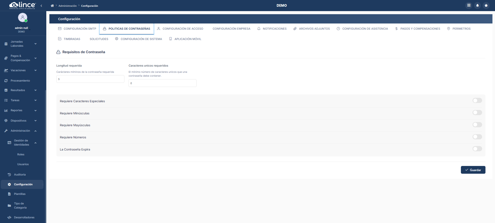 Políticas de Contraseñas