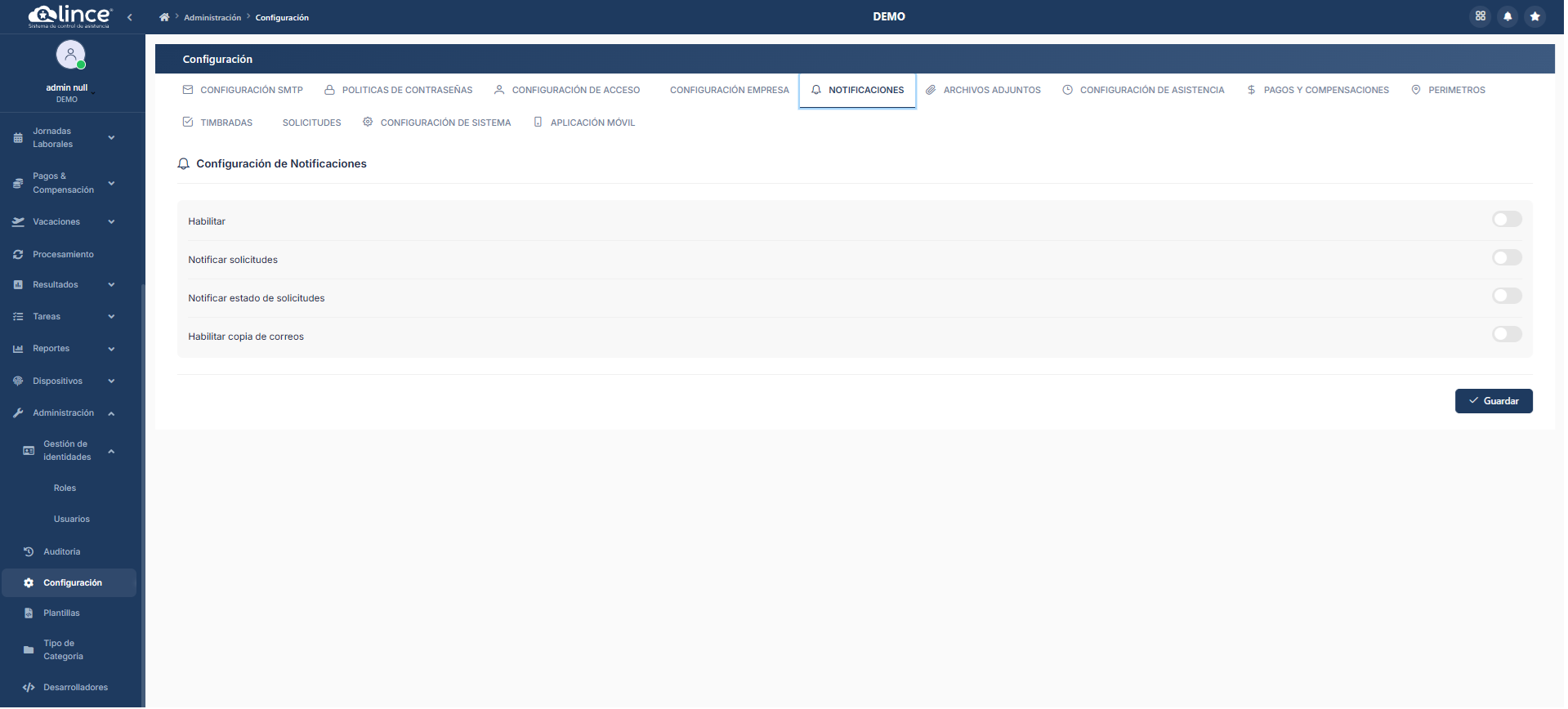 Configuración de Notificaciones