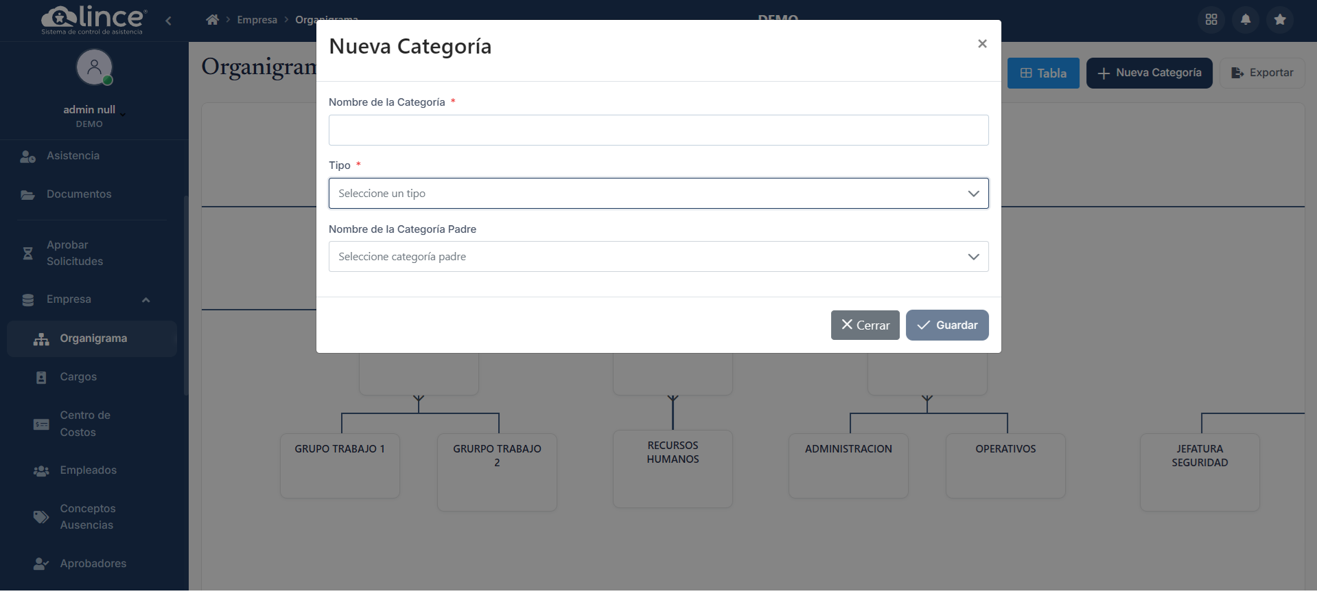Formulario de Nueva Categoría