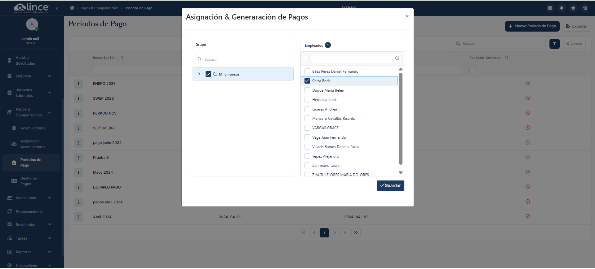 Asignación y Generación de Pagos