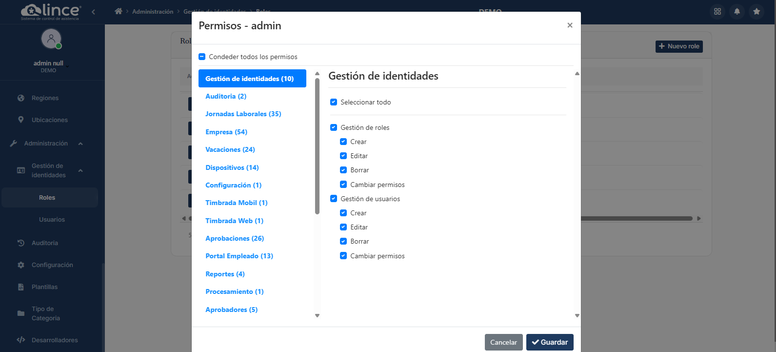 Configuración de Permisos